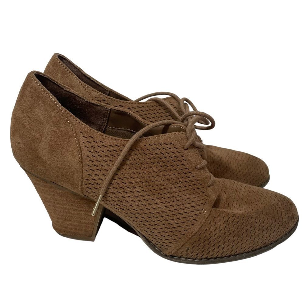 Dr. Scholl’s Tan Leather Heeled Mules